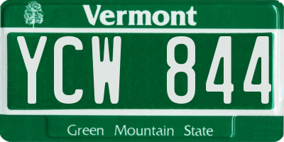 VT license plate YCW844