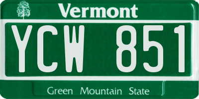 VT license plate YCW851