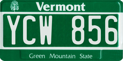 VT license plate YCW856