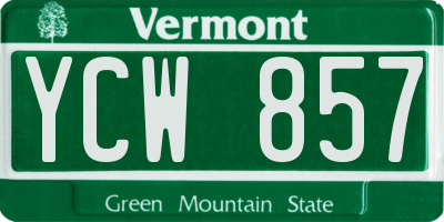 VT license plate YCW857