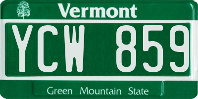 VT license plate YCW859