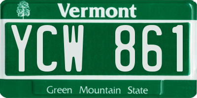 VT license plate YCW861