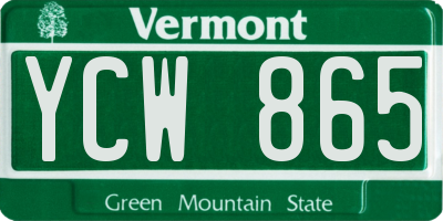 VT license plate YCW865