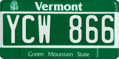 VT license plate YCW866