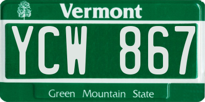 VT license plate YCW867