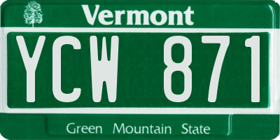 VT license plate YCW871