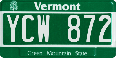 VT license plate YCW872