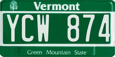 VT license plate YCW874