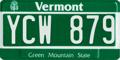 VT license plate YCW879