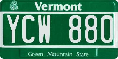 VT license plate YCW880