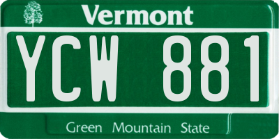VT license plate YCW881