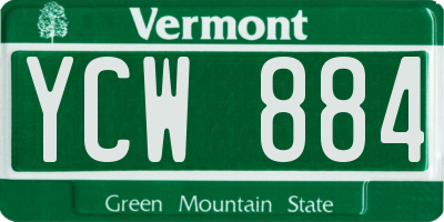 VT license plate YCW884