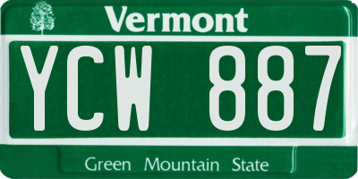 VT license plate YCW887