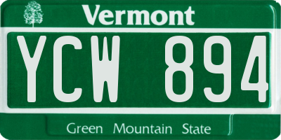 VT license plate YCW894
