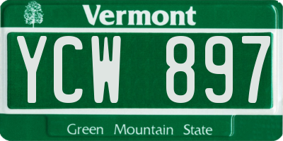 VT license plate YCW897