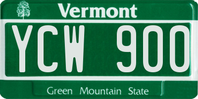 VT license plate YCW900