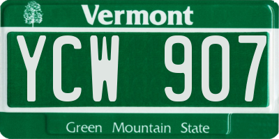 VT license plate YCW907