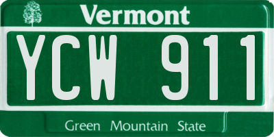 VT license plate YCW911
