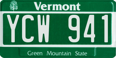 VT license plate YCW941