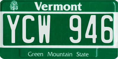 VT license plate YCW946