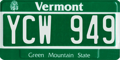 VT license plate YCW949