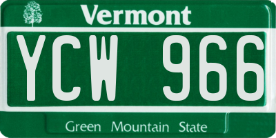 VT license plate YCW966