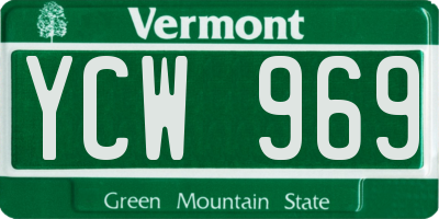 VT license plate YCW969