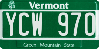 VT license plate YCW970