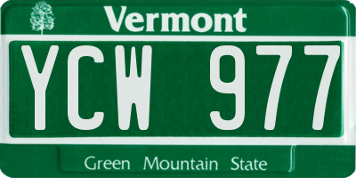 VT license plate YCW977