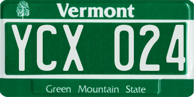 VT license plate YCX024
