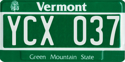 VT license plate YCX037