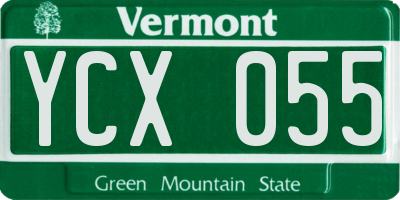 VT license plate YCX055