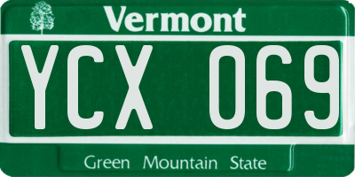 VT license plate YCX069