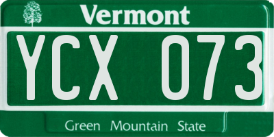 VT license plate YCX073