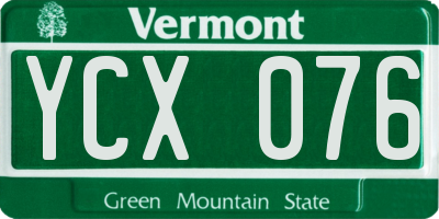 VT license plate YCX076