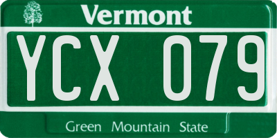 VT license plate YCX079