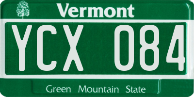 VT license plate YCX084
