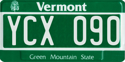 VT license plate YCX090