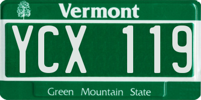 VT license plate YCX119