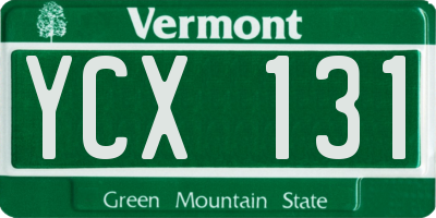 VT license plate YCX131