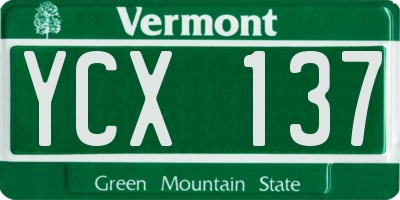 VT license plate YCX137