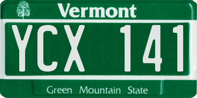 VT license plate YCX141