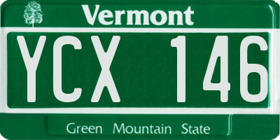 VT license plate YCX146
