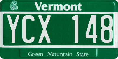 VT license plate YCX148