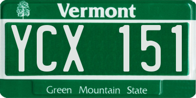 VT license plate YCX151