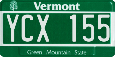 VT license plate YCX155