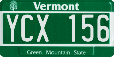 VT license plate YCX156