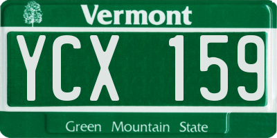 VT license plate YCX159