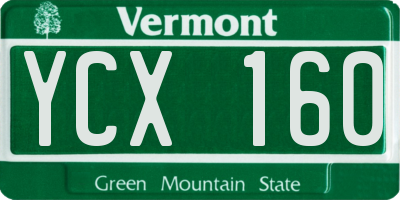 VT license plate YCX160