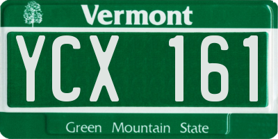 VT license plate YCX161